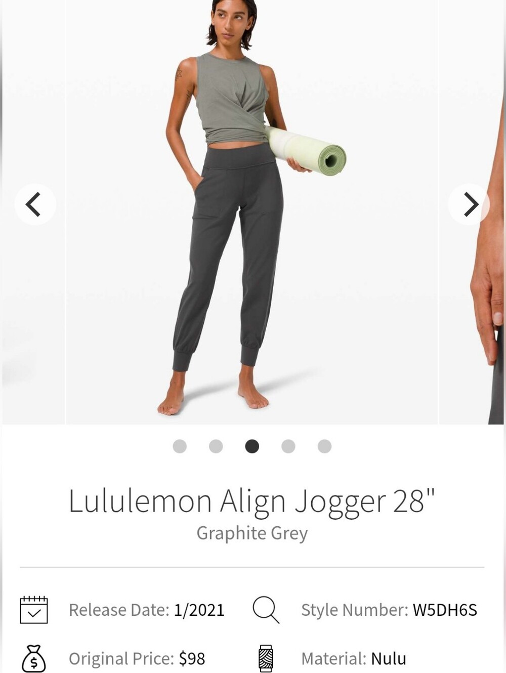 lululemon athletica Align Jogger 28" - Graphite Grey Sz 2